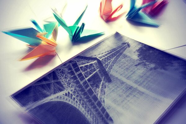 Printed photo of the Eiffel Tower