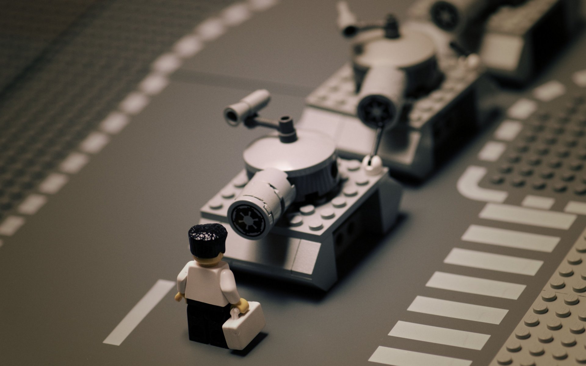 lego lego b / n bianco e nero uomo carro armato carri armati strada