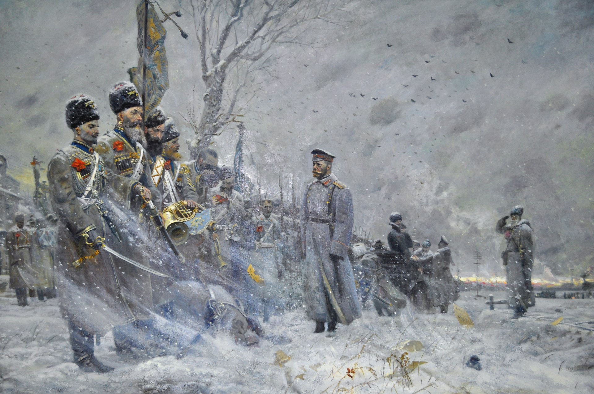 adieu au convoi peinture pavel ryzhenko russie empire armée russe cosaques empereur nicolas ii