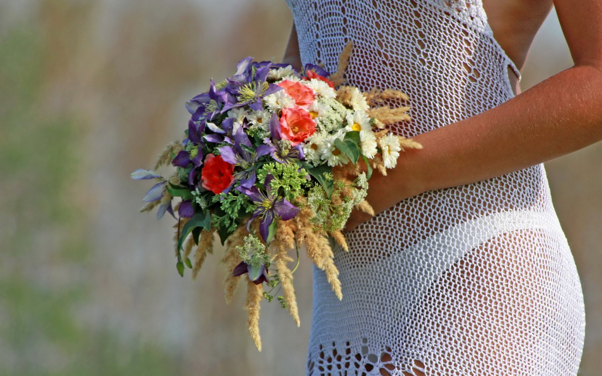 novia ramo vestido