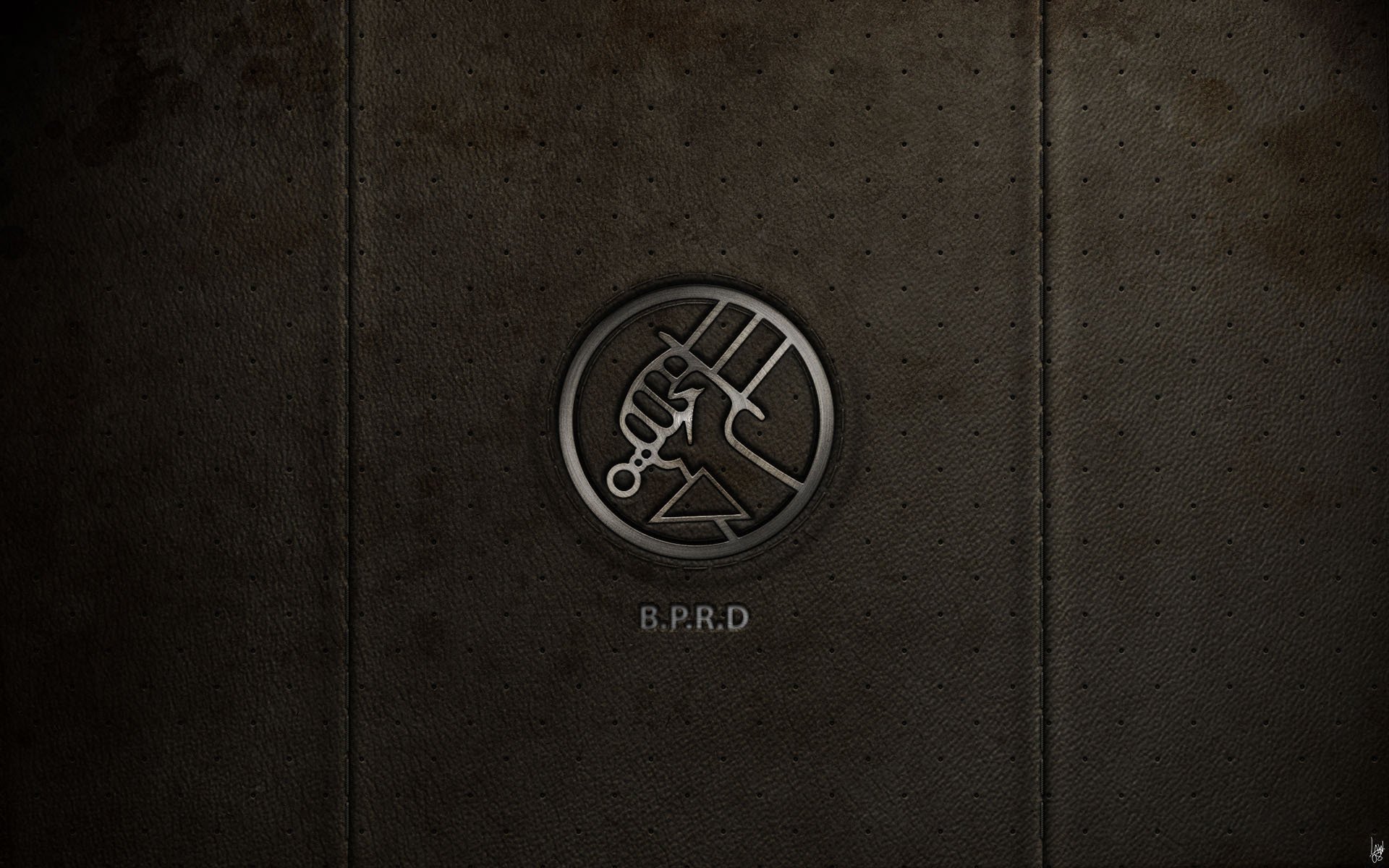 textures leather of the hole emblem hand sword