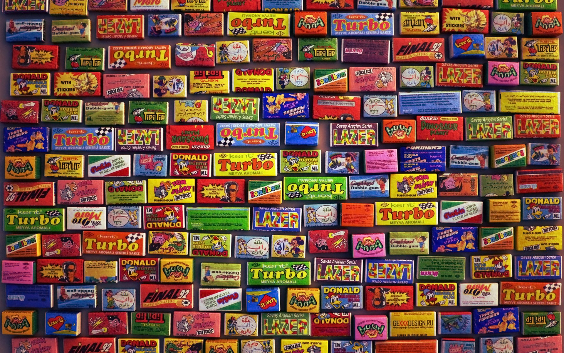 chewing-gum gomme différent beaucoup années 90 turbo laser amour donald tipi tip oto moto tom et jerry anna transformateurs planète des dinosaures