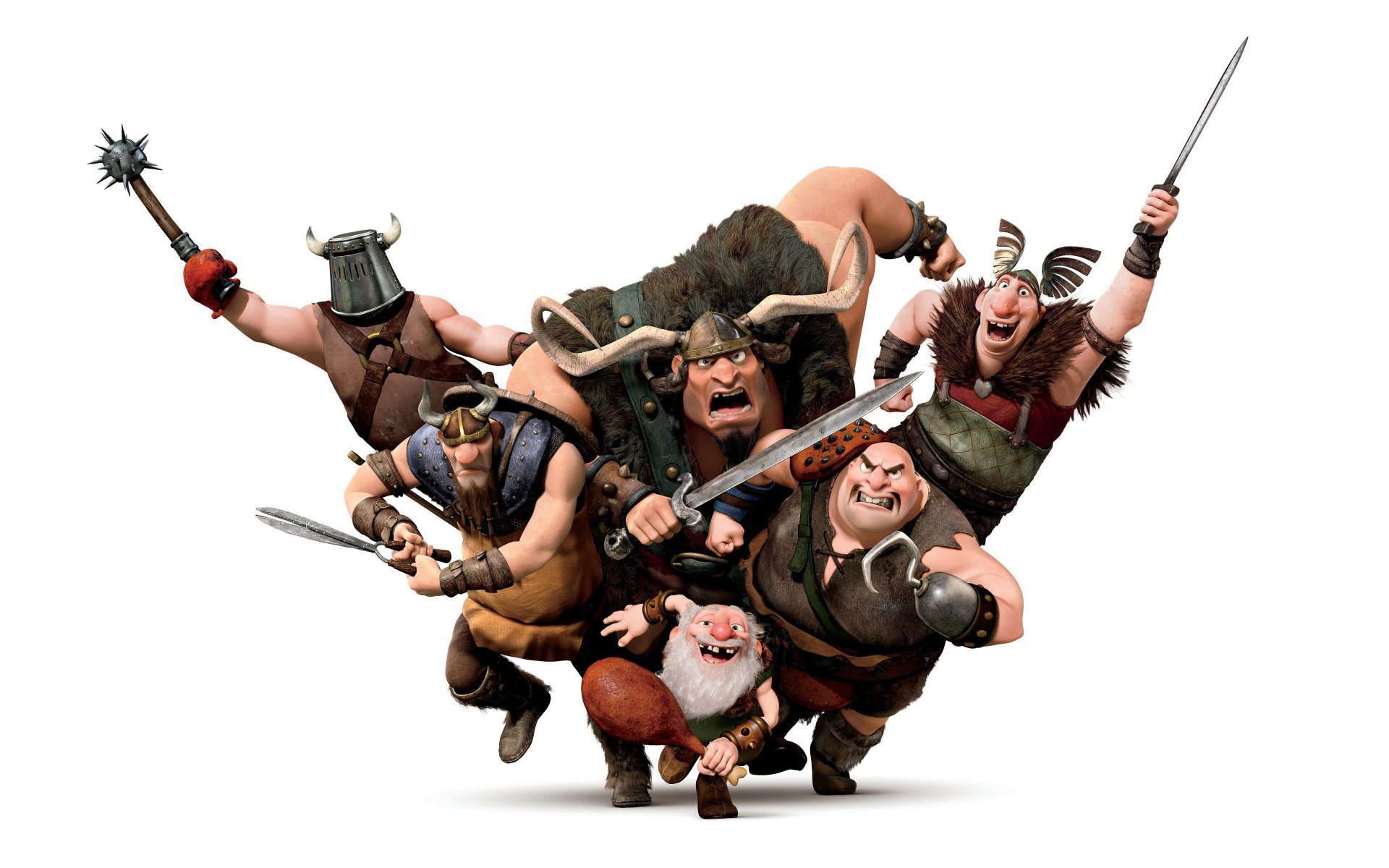 vikingos guerreros ataque rapunzel dibujos animados