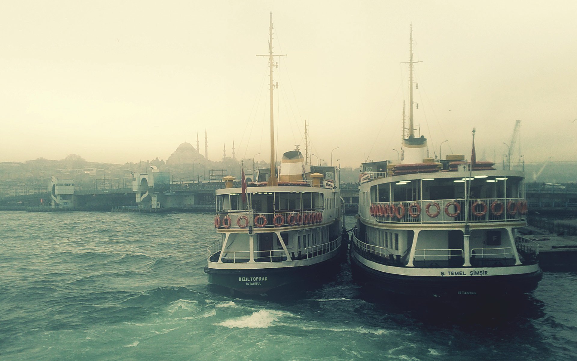 boat wharf fog