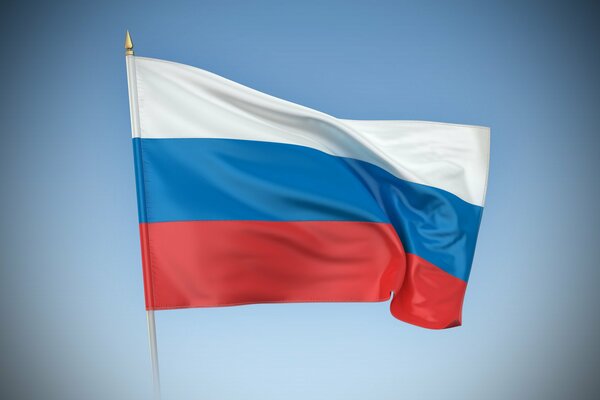 The flag of the Russian Federation is waving in the wind