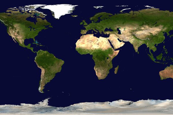 Geographische Karte der Welt vom Satelliten