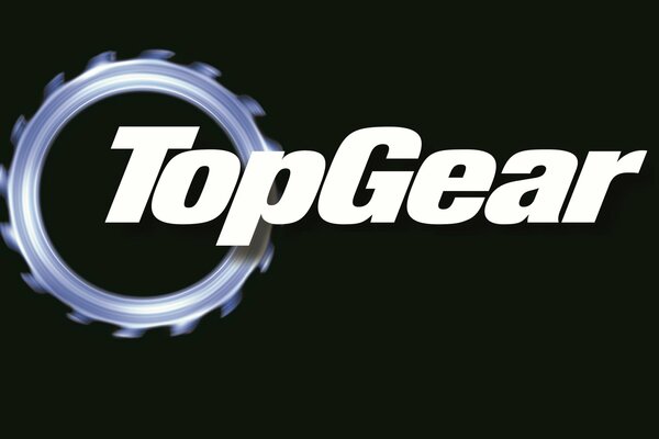 Inscription top Gear avec l image de l engrenage sur fond noir