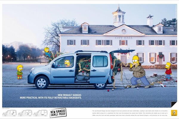 Werbung für ein Renault-Auto mit den Simpsons