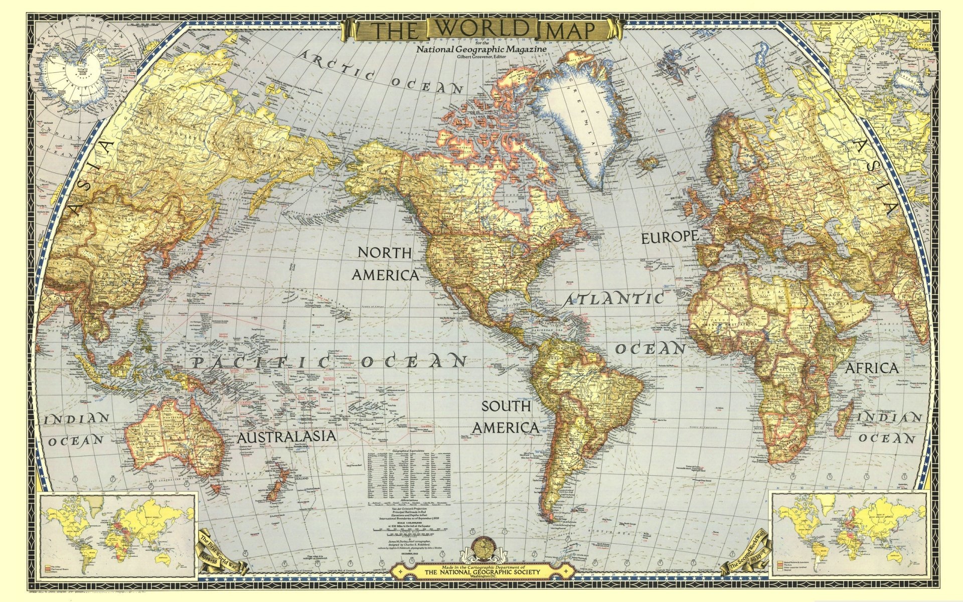 mapa del mundo continentes carta océanos