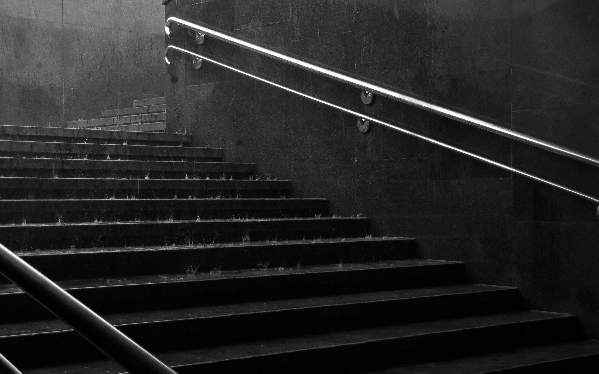 mood rain underpass underground passages handrails pens water drops step a step stairs ladder wall descent citie