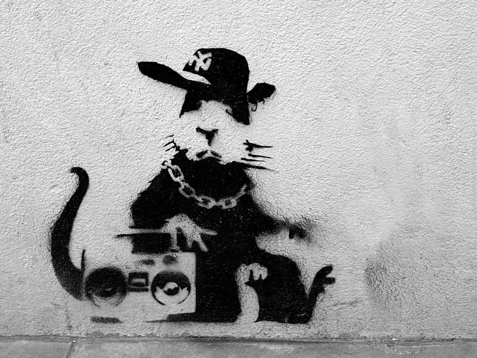 rap rat graffiti banksy