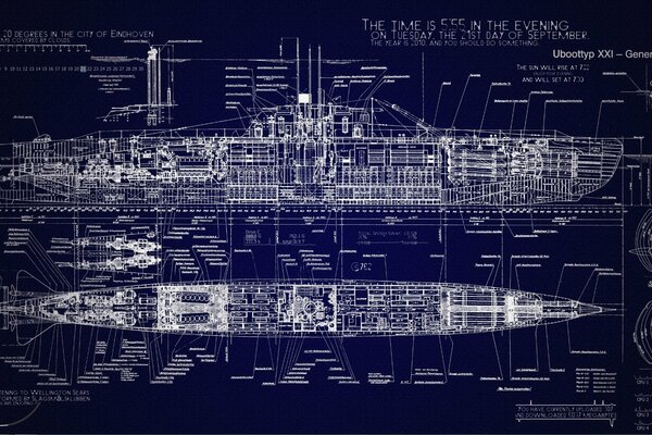 Secret drawing of a warship