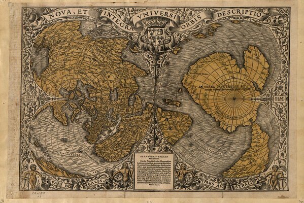 Mapa del mundo antiguo como en las películas