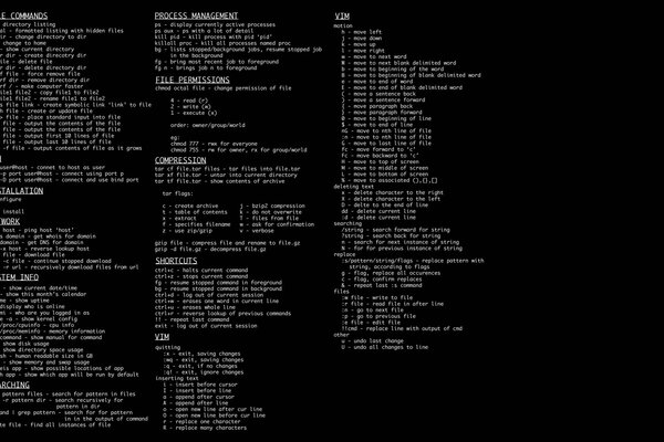 The system of tables in the interface on a black background