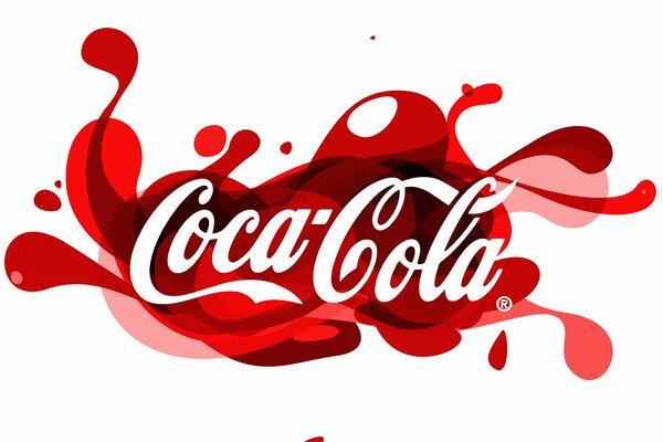 Logotipo de Coca cola chapoteando con gotitas