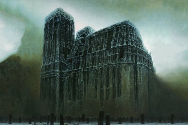 Cathédrale surréaliste d edislav Beksinski