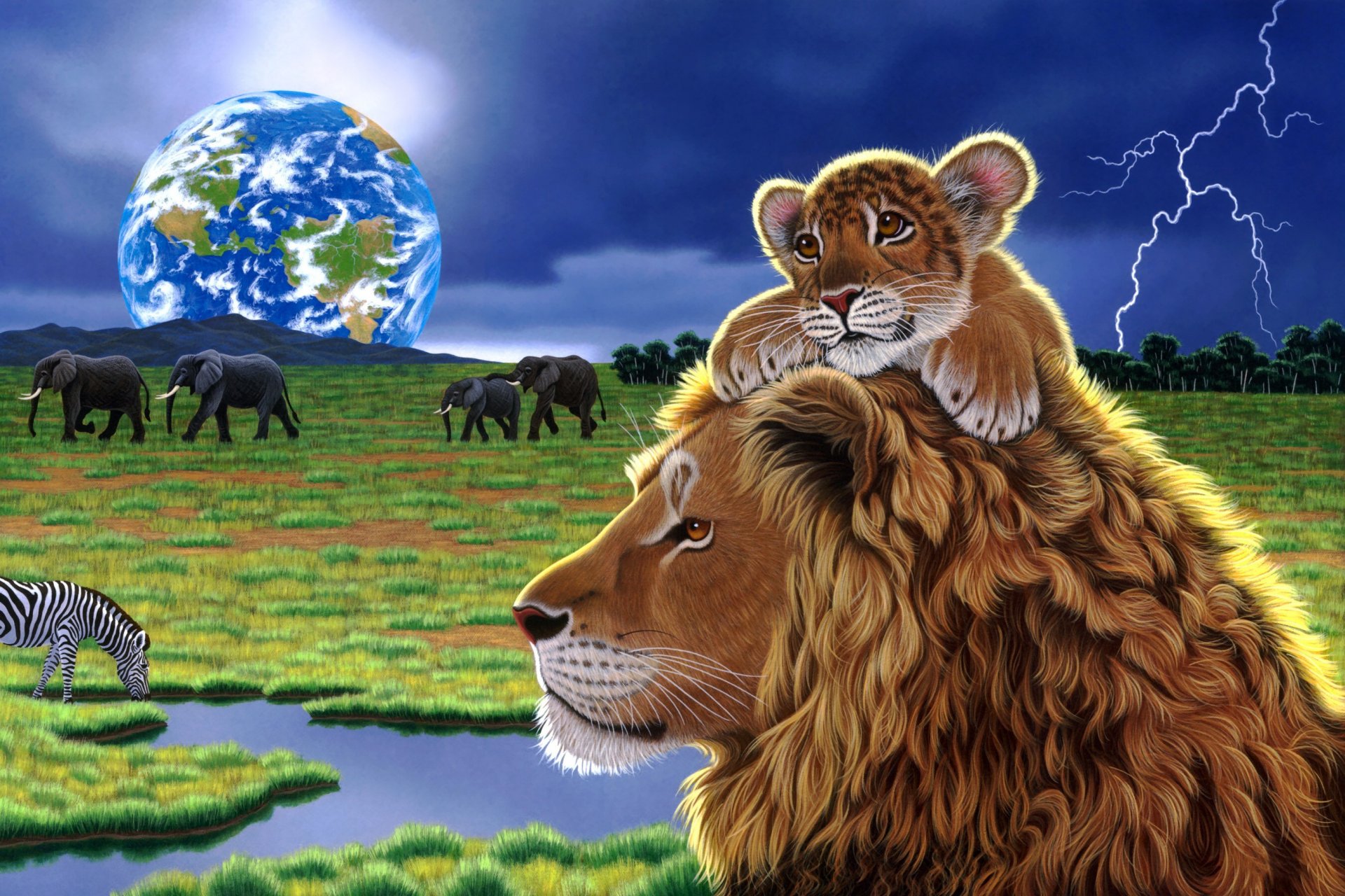 lions william schimmel art planet land