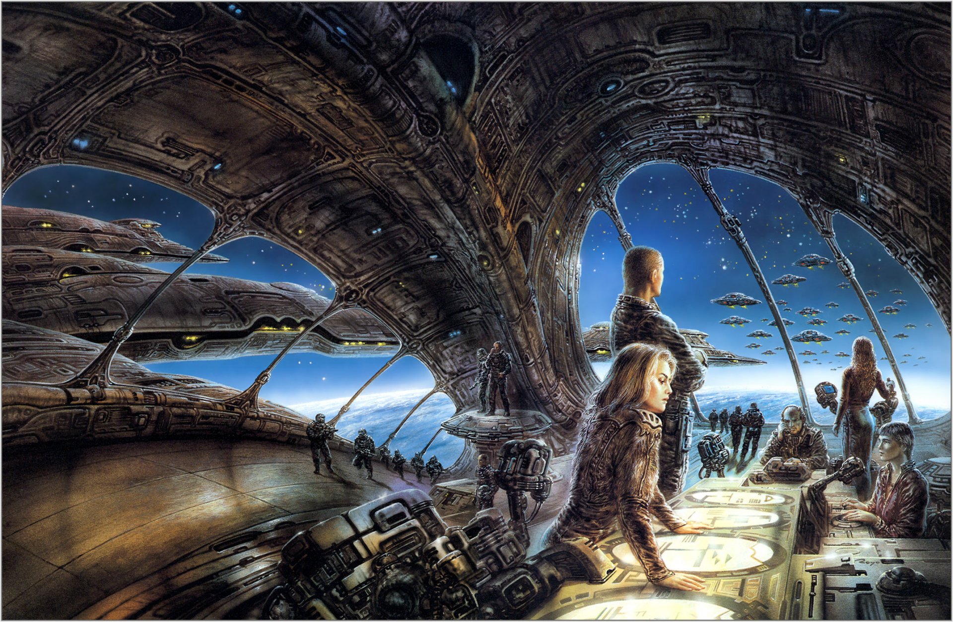 арт luis royo чантри гильдия корабль космос люди девушка планета