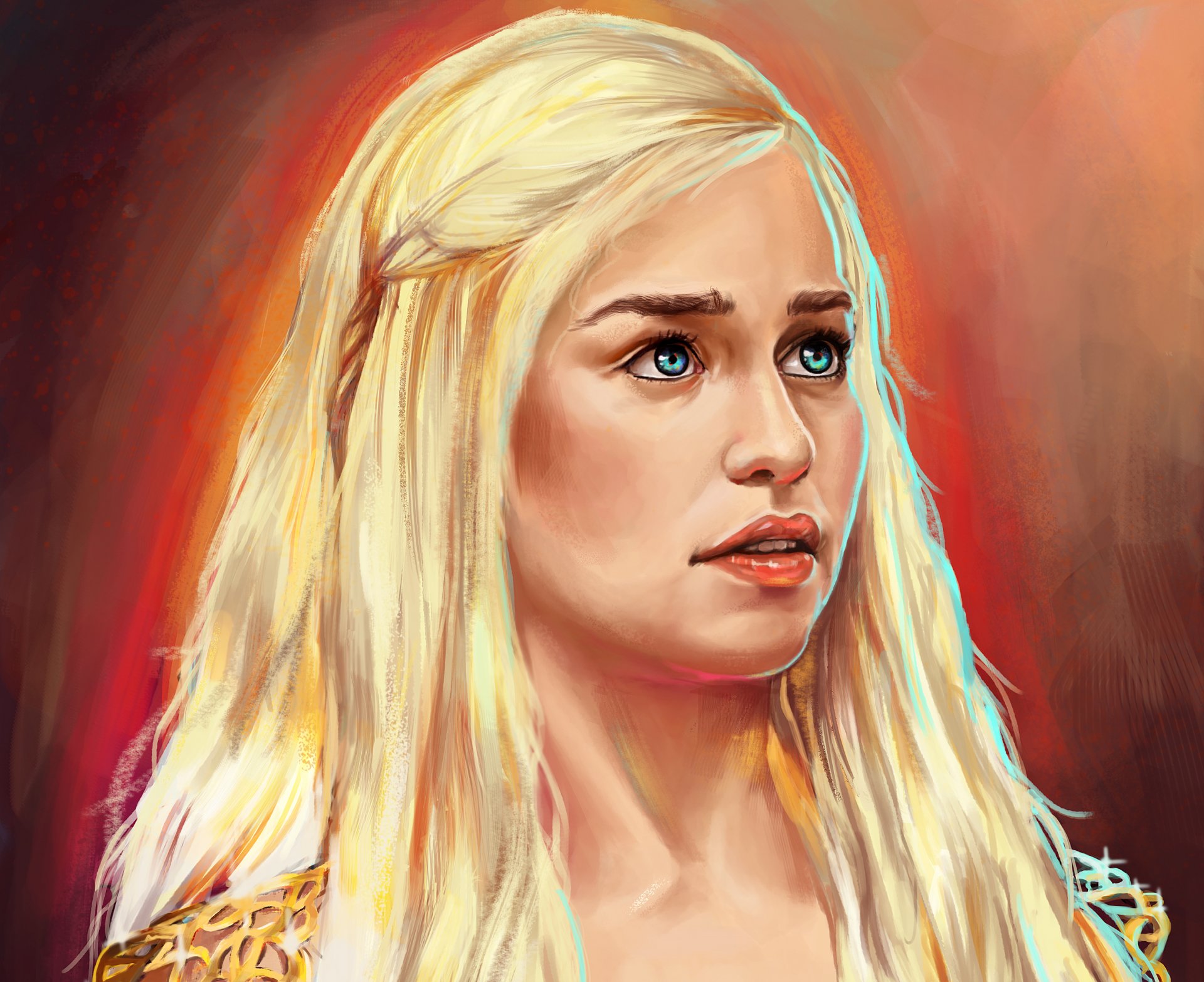 daenerys targaryen emilia clarke girl game of thrones painting art