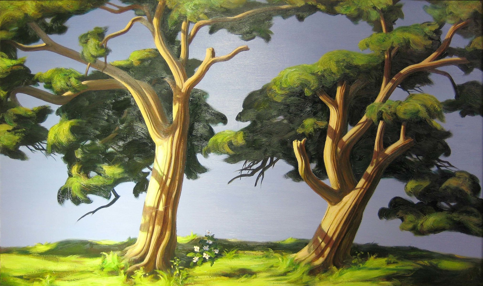 art peinture peinture été arbres harmonie nature