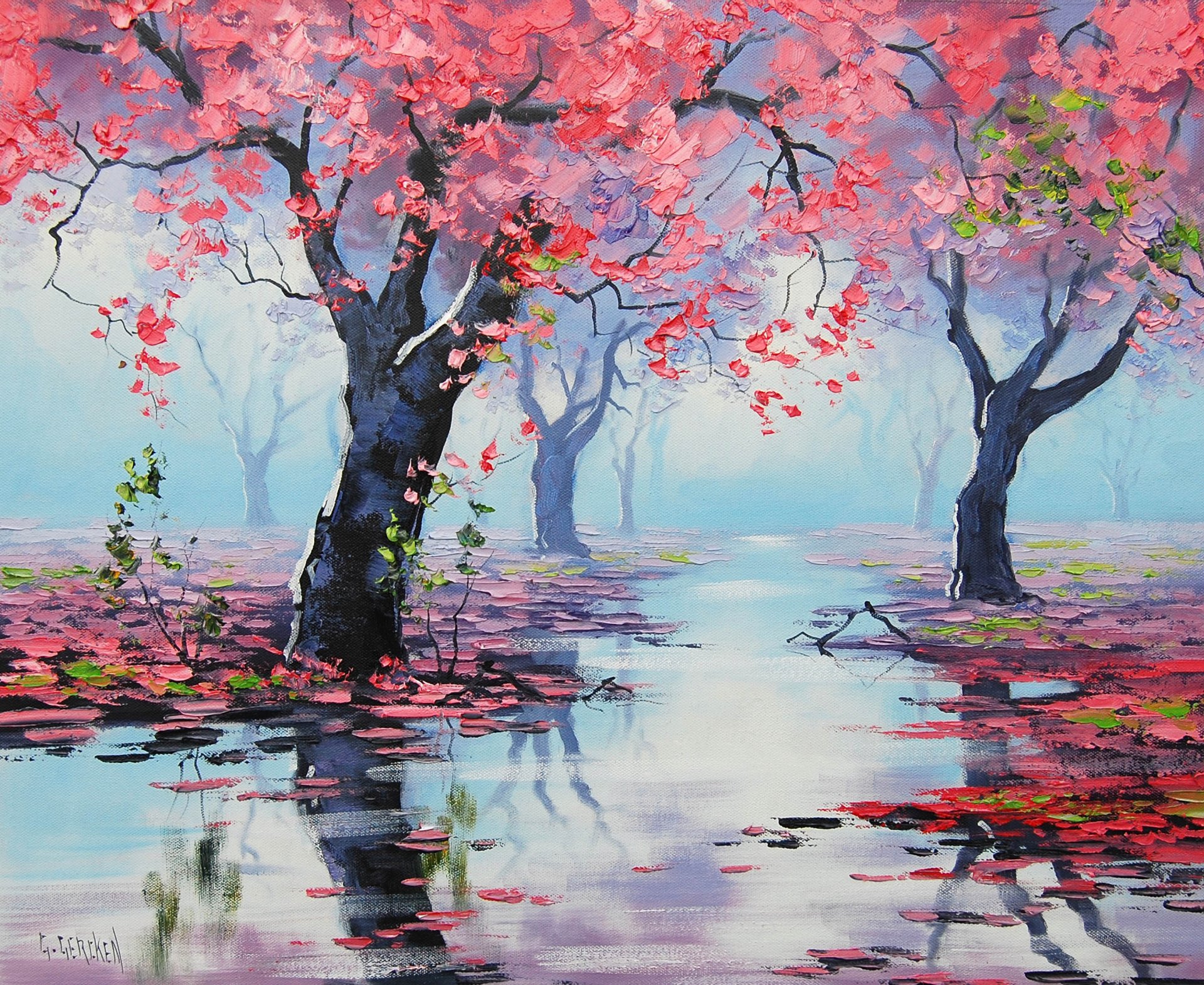 arte dibujo primavera bossom reflexión artsau