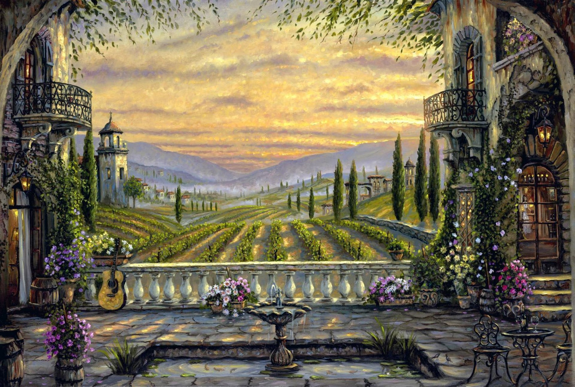 pattern robert finale yard italy fountain balconies guitars flower the field tree the chapel houses fog