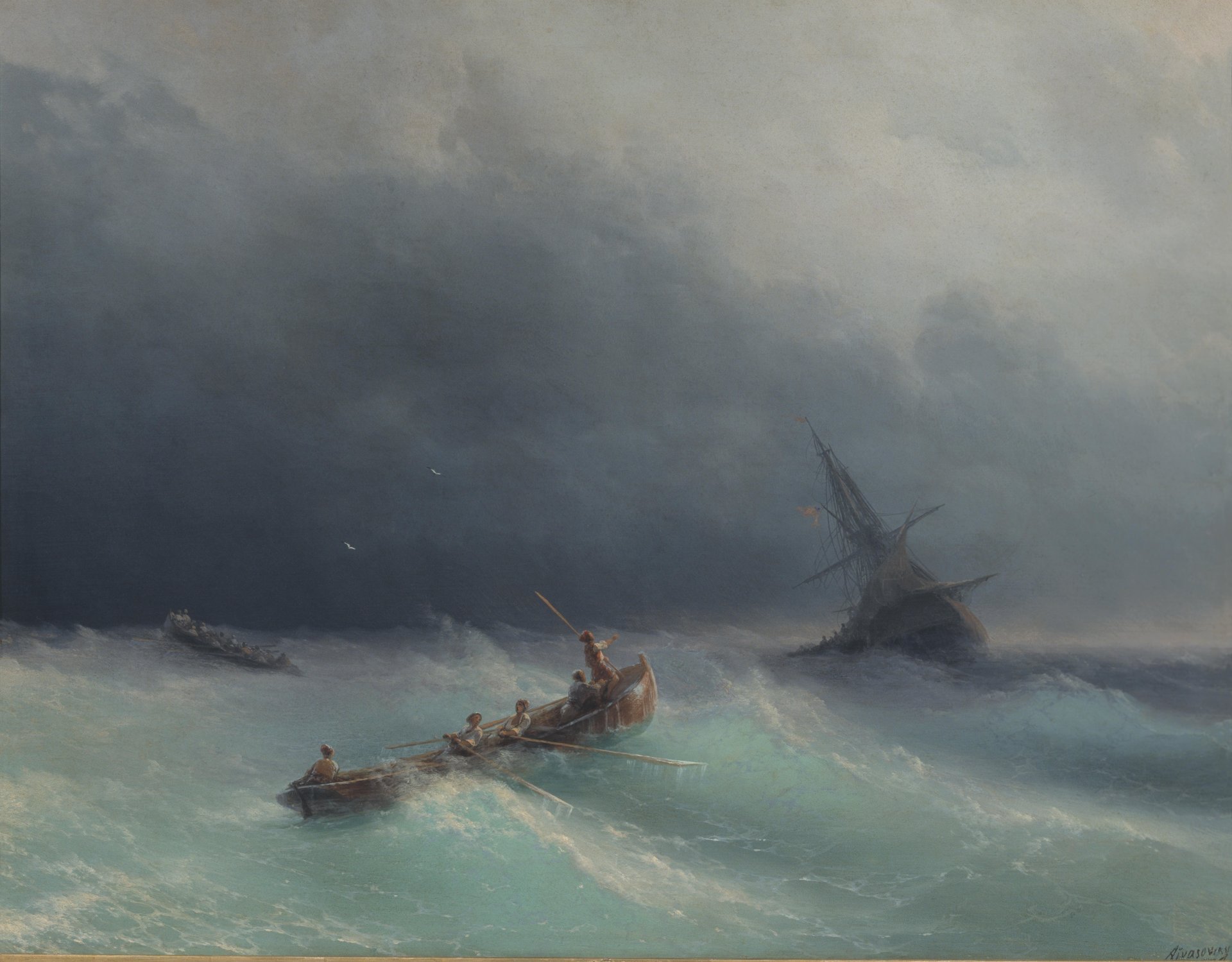 peinture aivazovsky tempête peinture mer