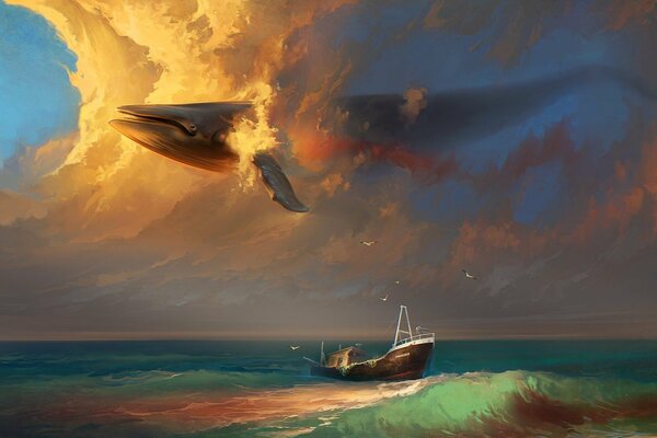 Art surrealism the sea and the whale