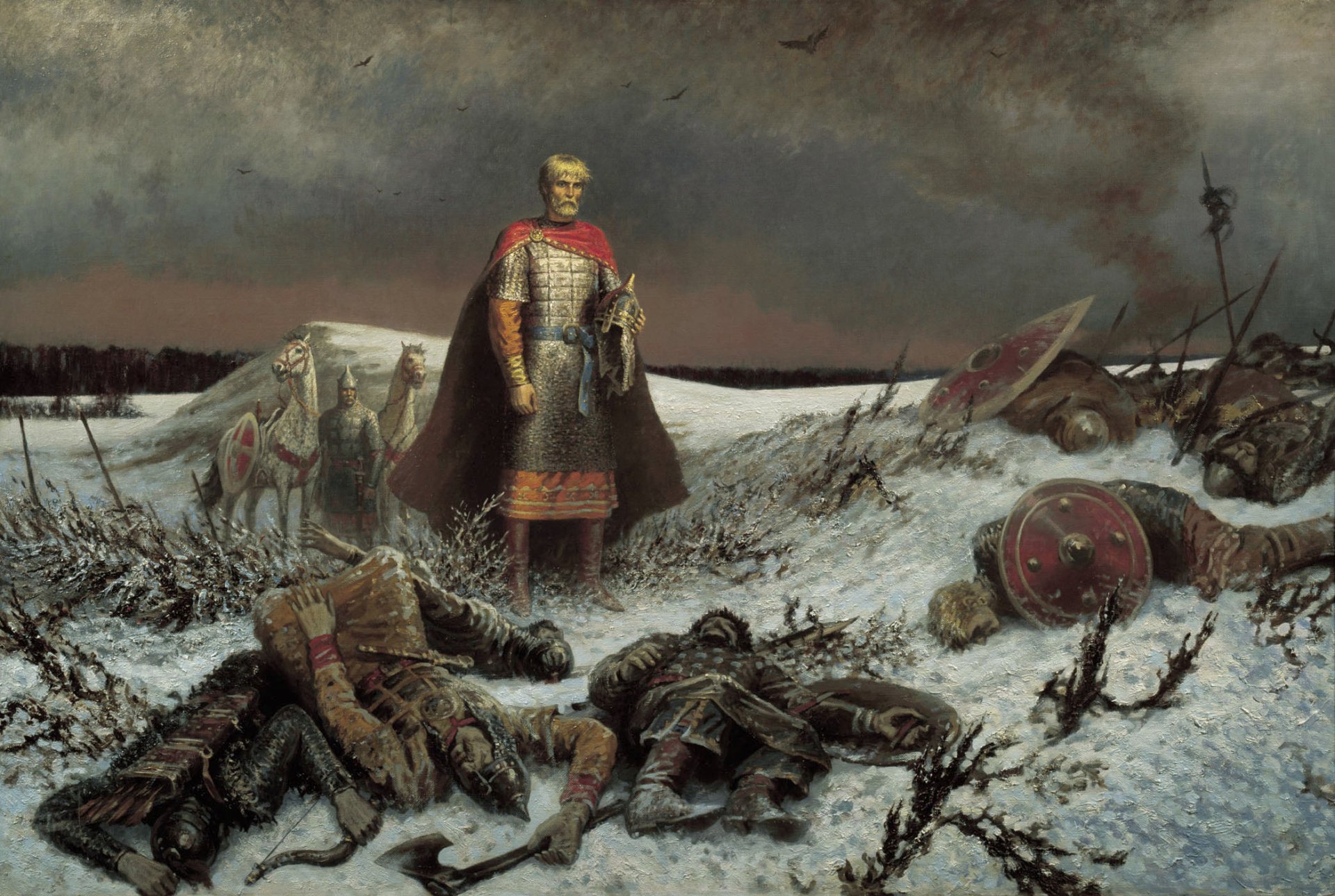 pattern warriors knights kiev russia slaughter the field battle body tatar