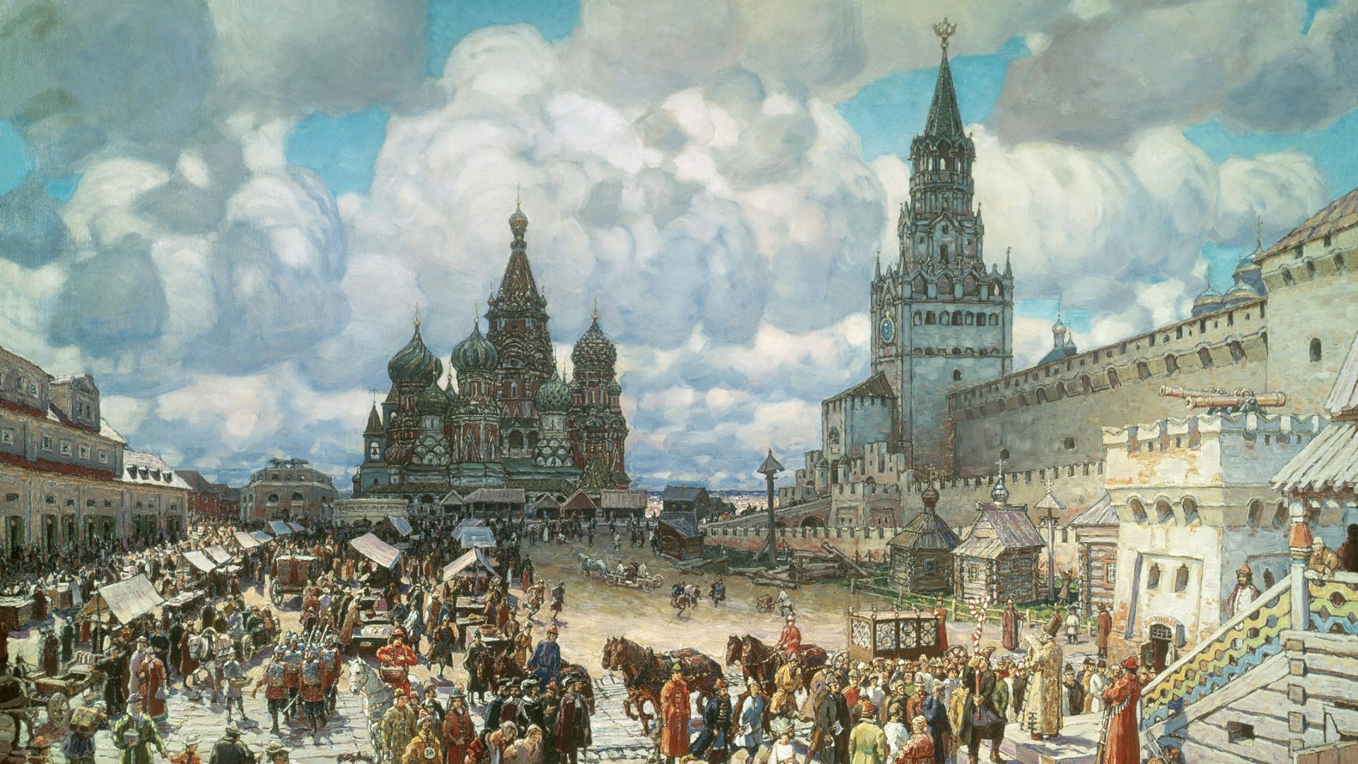 pittura piazza rossa olio vasnetsov v. m. russia