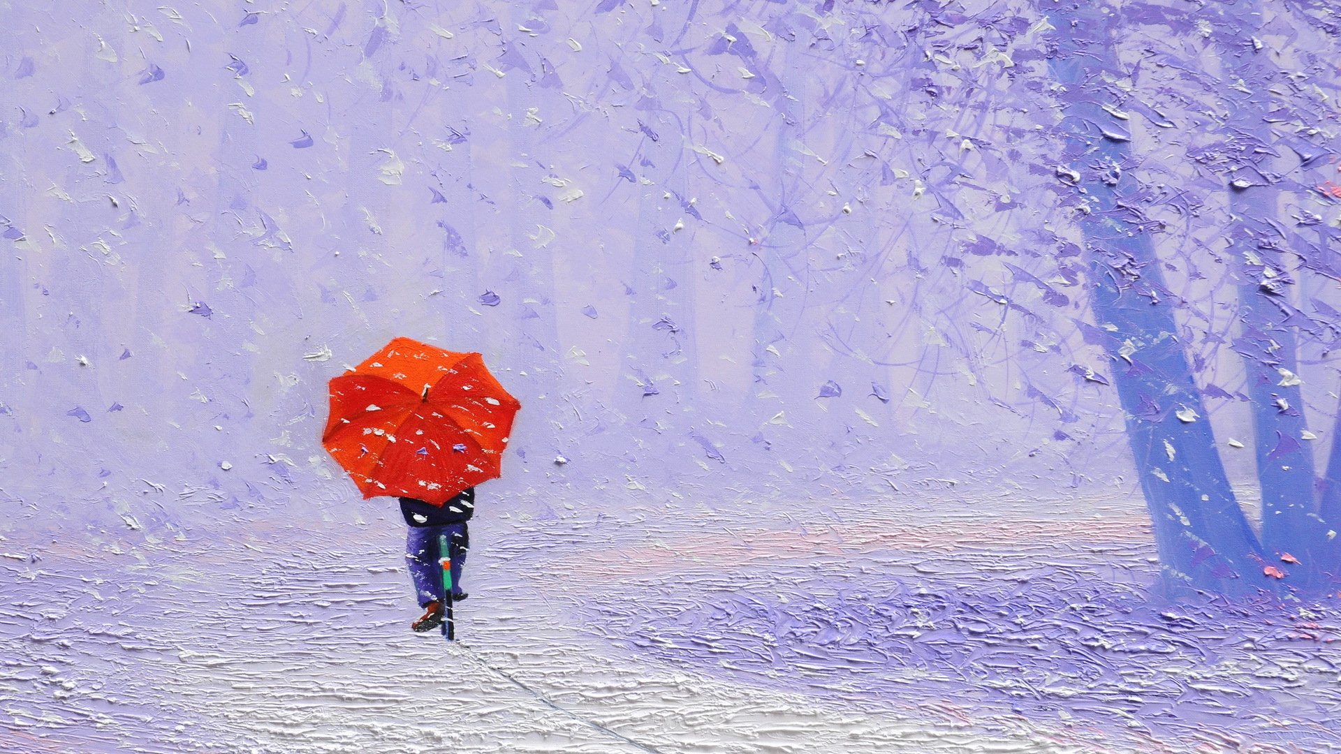 pittura ombrello bicicletta