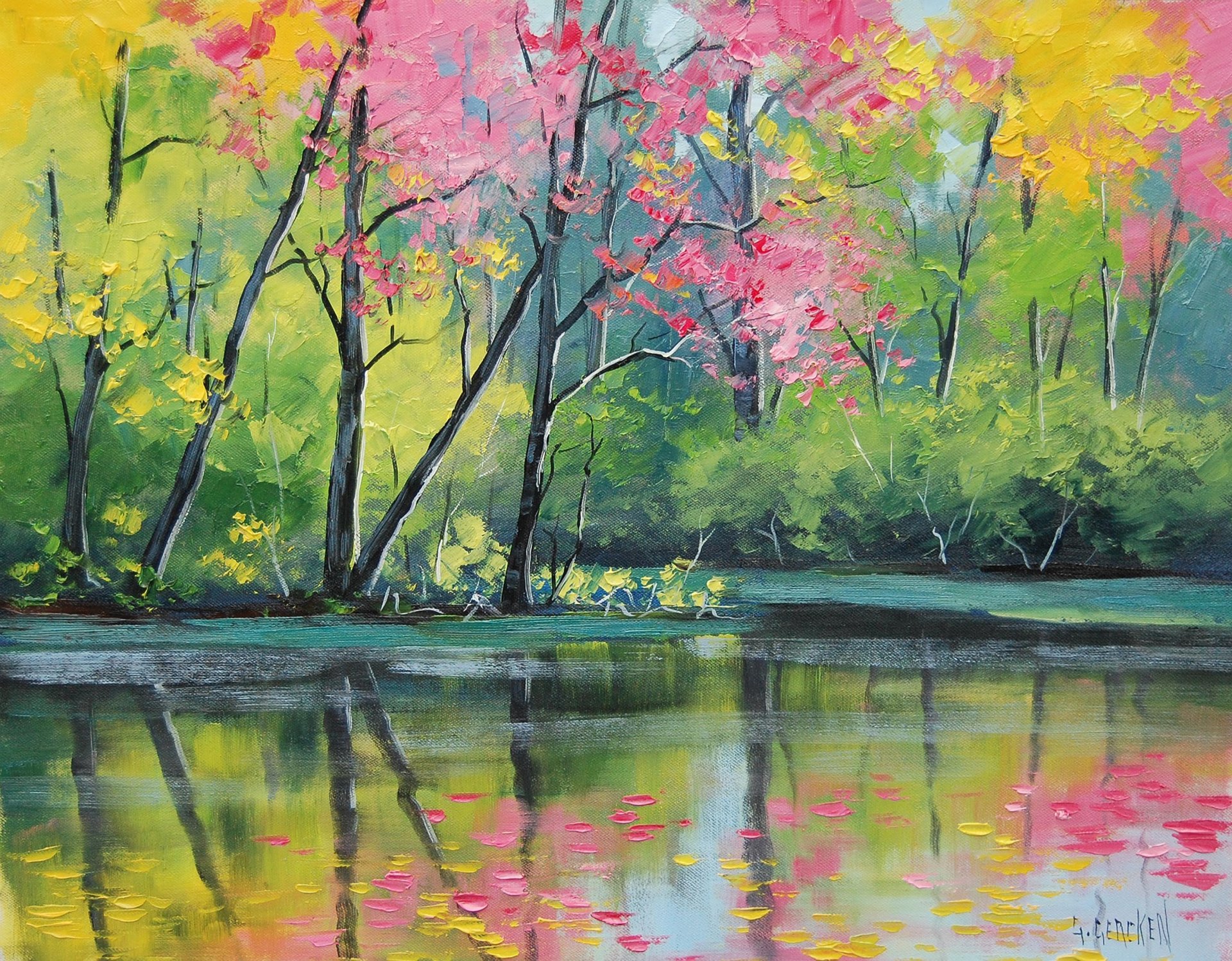 art picture artsaus river color