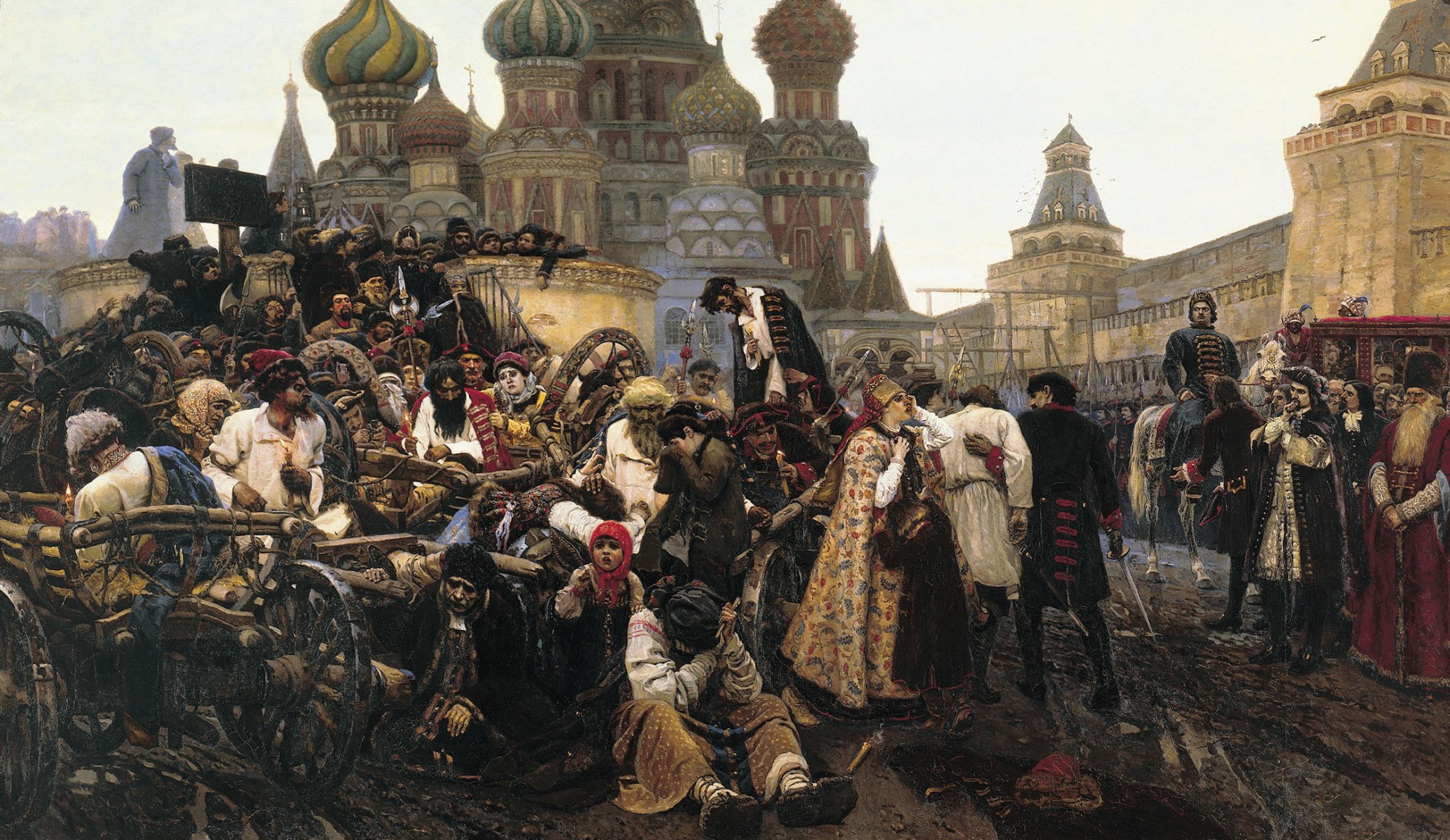 mañana de la ejecución de streletsky vi surikov moscú pueblo gente multitud pintura arte dibujo imagen