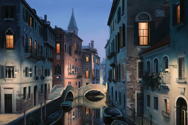 Evening streets of Venice