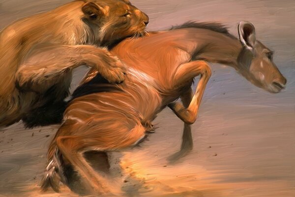 Dessin d art animaux de combat