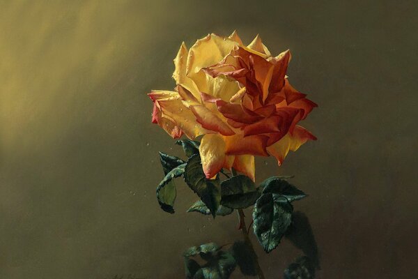 Painting of a rose as alive