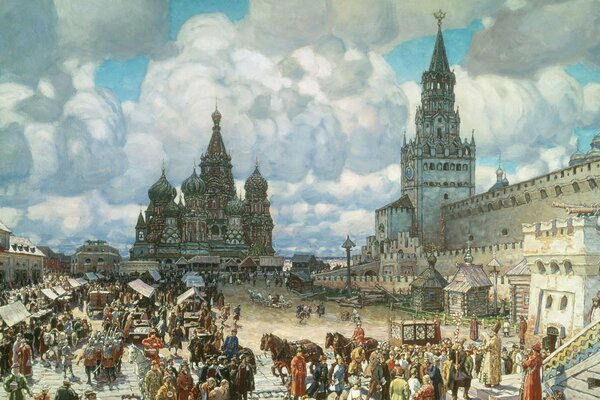 Oil painting by Vasnetsov V. M. Red Square 