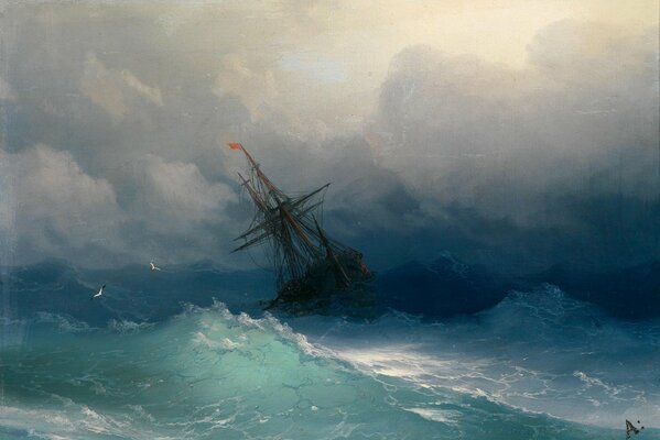 Fuerte viento, mar, tormenta