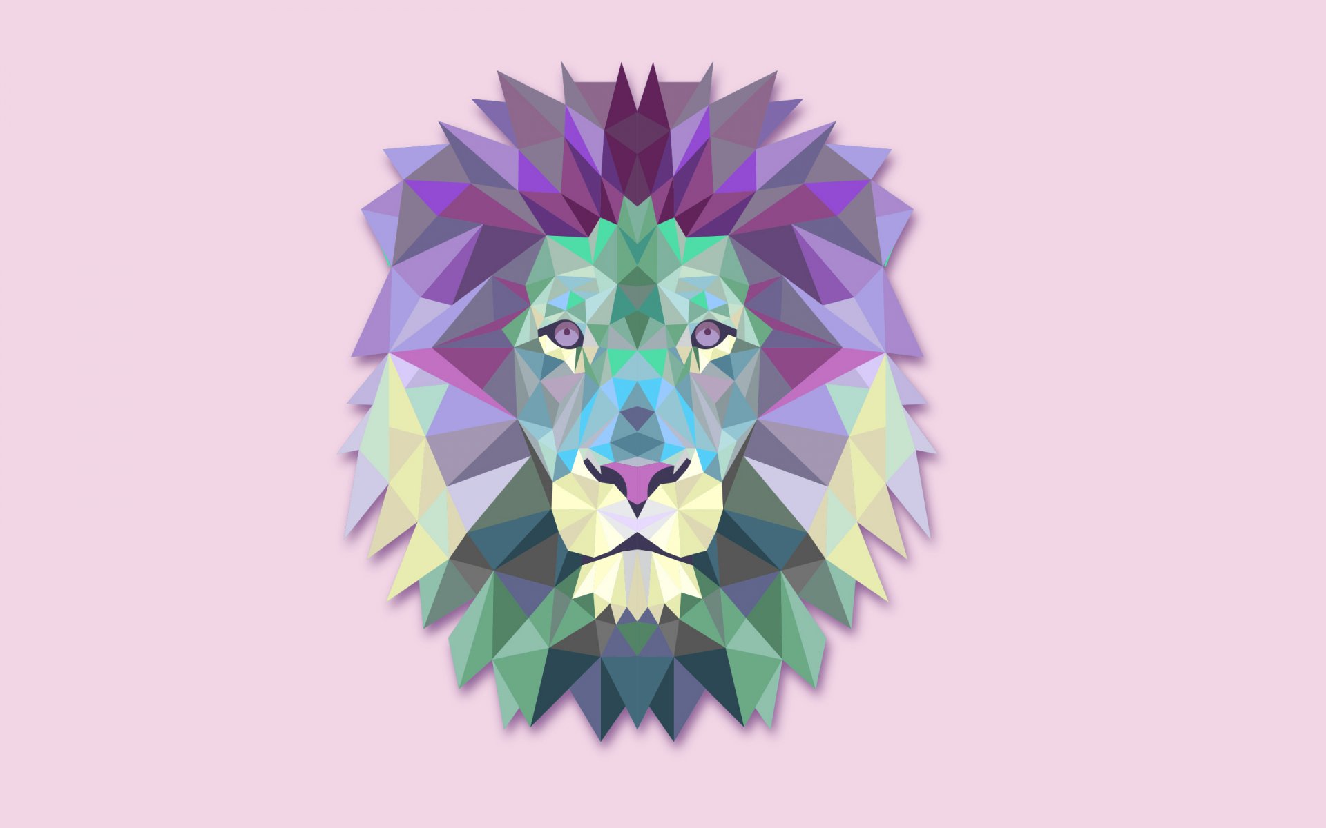 lion abstraction minimalisme fond clair