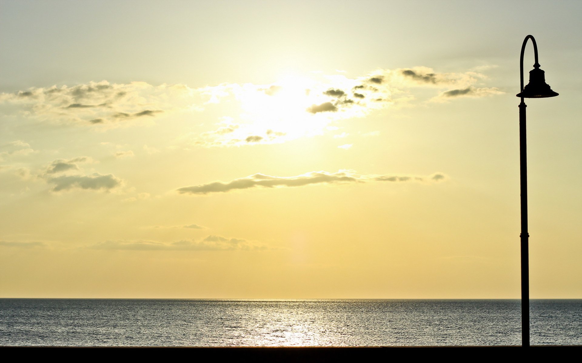 meer sonnenuntergang lampe