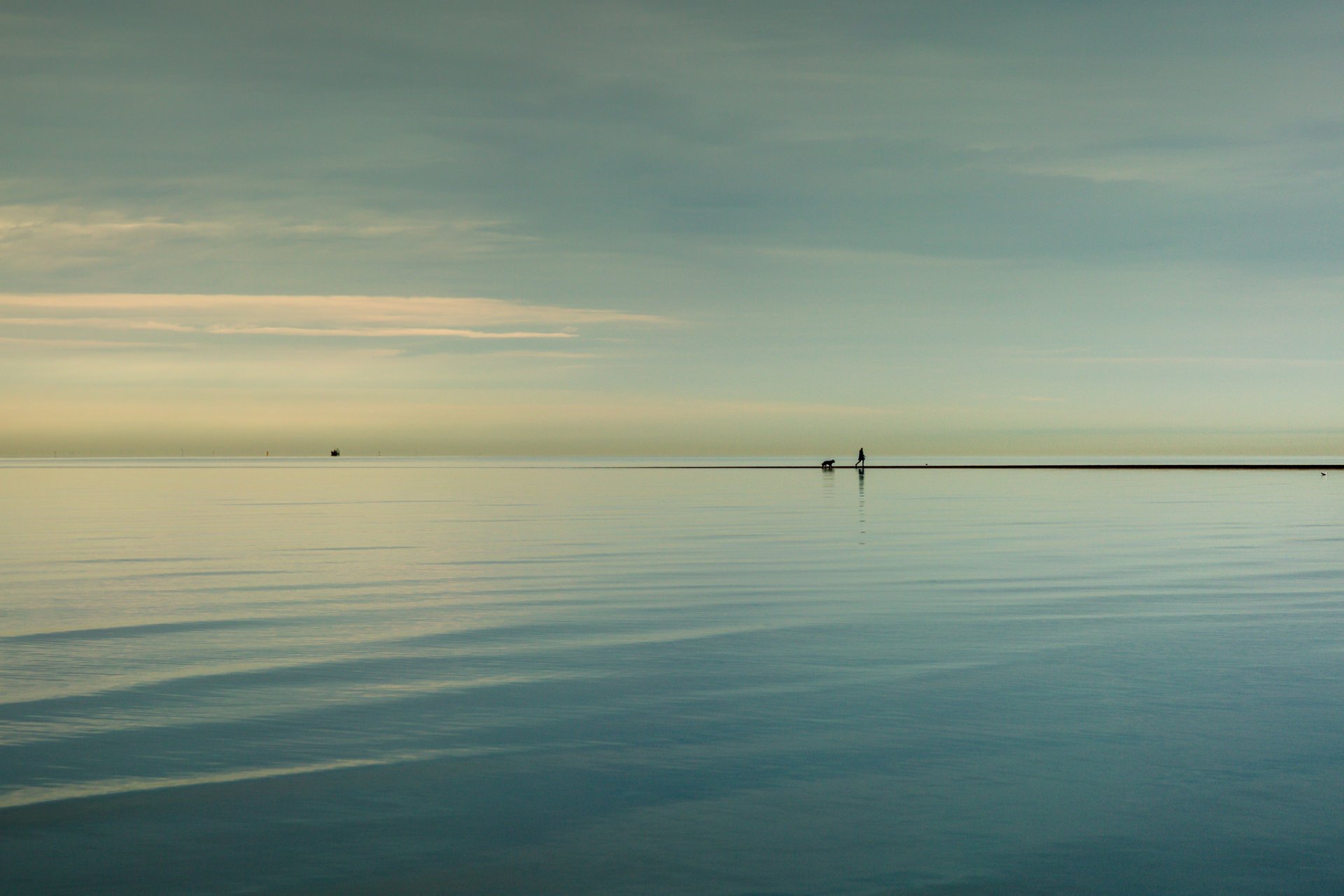 meer silhouetten himmel