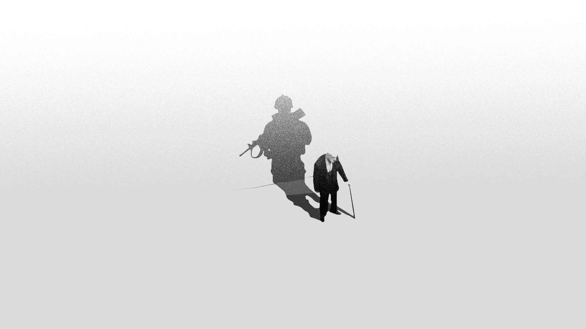 men veteran shadow old minimalism