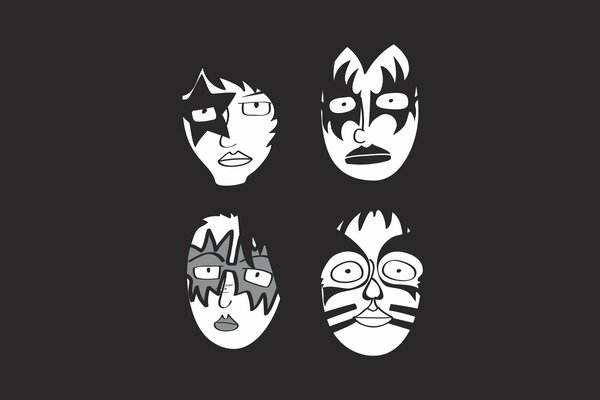 Minimalism masks on a dark background