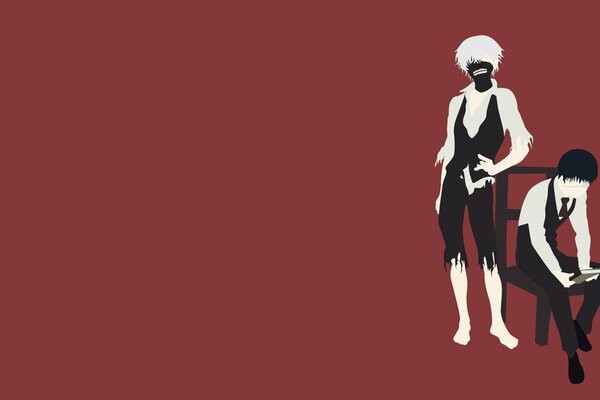 Illustrazione di un anime in stile minimalista