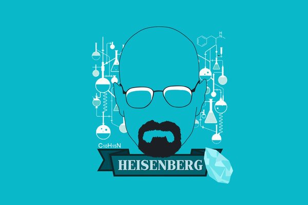 Heisenberg sobre fondo azul