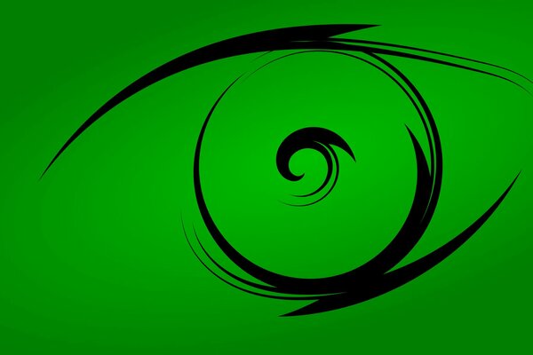 Black eye on a green background