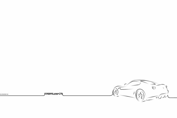 Disegno a matita della macchina Ferrari