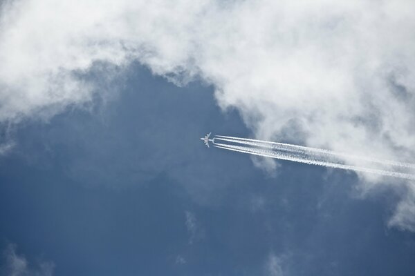 An airplane in the air an aerial fairy tale