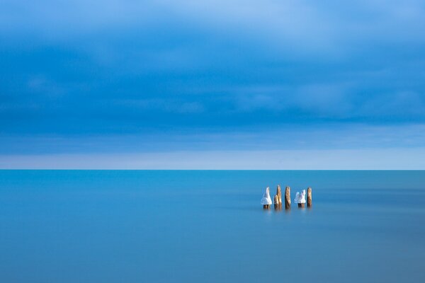 Landschaft von Meer und Himmel Minimalismus