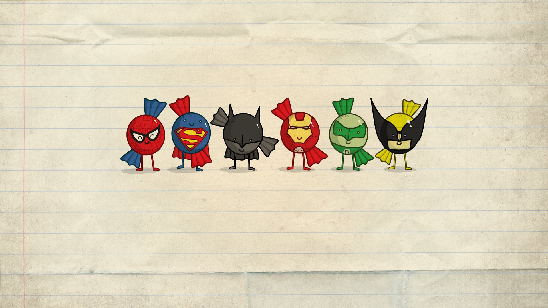 candy superheroes faces round